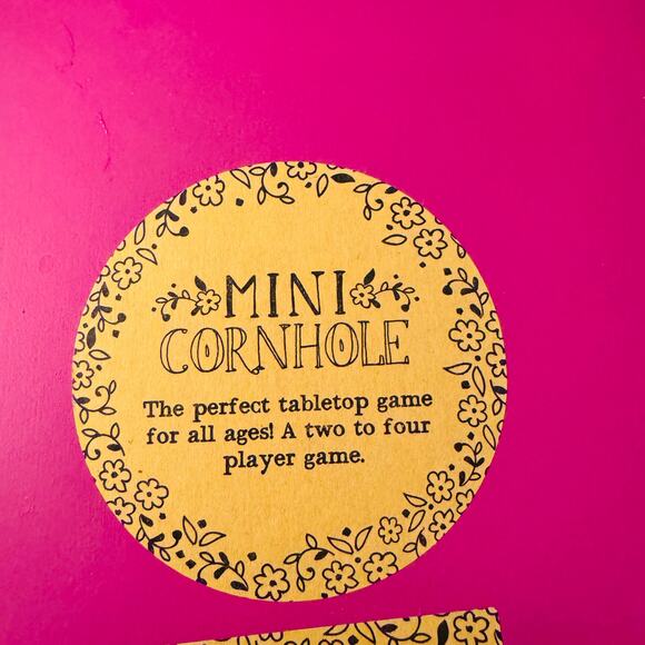 Natural Life Pink Mini Pine Wood Corn Hole Portable Game Boho - Picture 6 of 10